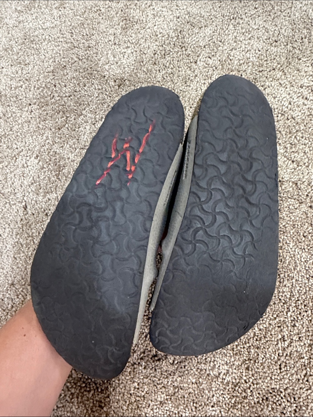 Birkenstock Taupe Double-Buckle Shearling Slide Sandals - Picture 3 of 4